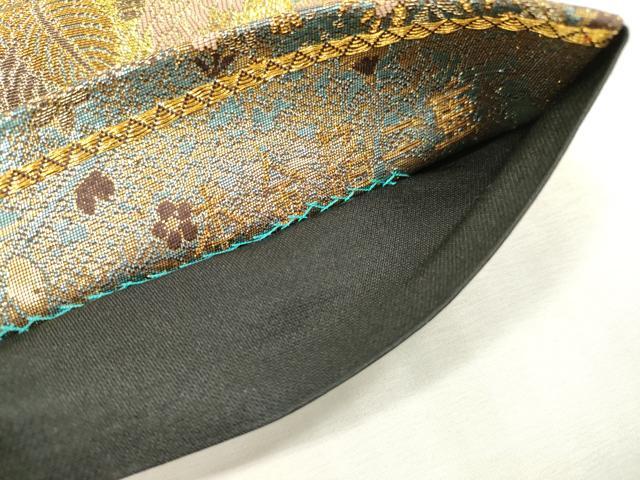 平和屋本店▼六通柄袋帯　貴賓はく　花唐草文　本金箔二重　正絹　逸品　DABI7713fe