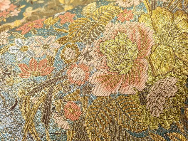 平和屋本店▼六通柄袋帯　貴賓はく　花唐草文　本金箔二重　正絹　逸品　DABI7713fe