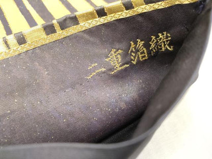 平和屋本店▼六通柄袋帯　晴嵐　二重箔織　本漆本金箔　正絹　逸品　DABI7719fe
