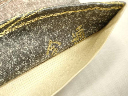 平和屋本店▼全通柄袋帯　よろけ縞　本金箔　正絹　逸品　DABI7738fe
