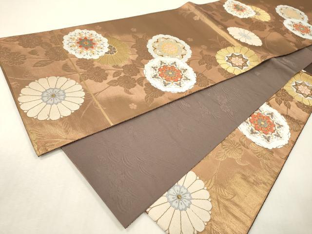 平和屋本店▼六通柄袋帯　唐織　花未生　本金箔　正絹　逸品　DABI7739fe