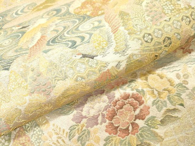 平和屋本店▼六通柄袋帯　京洛紹巴錦　本金箔　正絹　逸品　未使用　DABI7747fe