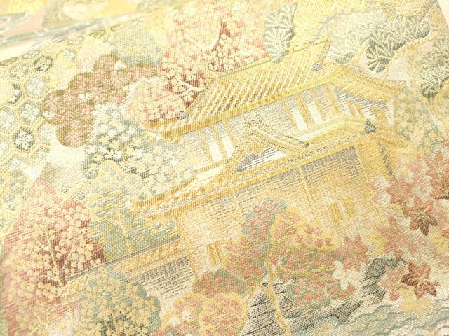 平和屋本店▼六通柄袋帯　京洛紹巴錦　本金箔　正絹　逸品　未使用　DABI7747fe