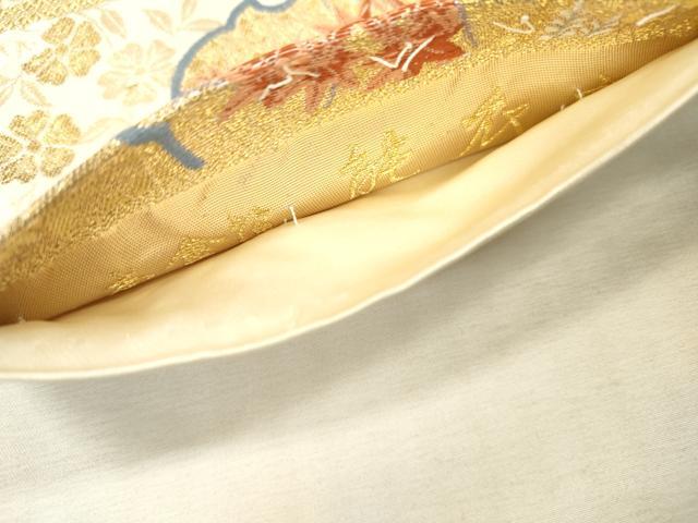 平和屋本店▼六通柄袋帯　唐織　能衣文　本金箔　正絹　逸品　DABI7756fe