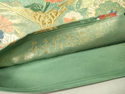 平和屋本店▼老舗織元　泰生織物　六通柄袋帯　唐織　亀甲鳳凰花文　本金箔漆箔　正絹　逸品　DABI7760fe