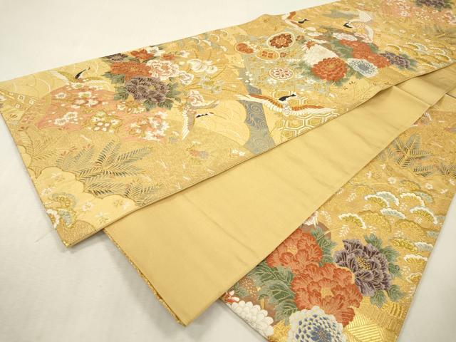 平和屋本店▼六通柄袋帯　唐織　古典春秋絵　本金箔二重　正絹　逸品　DABI7764fe