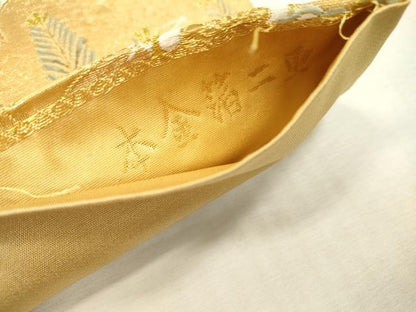 平和屋本店▼六通柄袋帯　唐織　古典春秋絵　本金箔二重　正絹　逸品　DABI7764fe