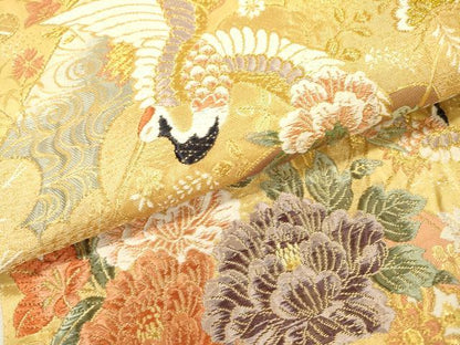 平和屋本店▼六通柄袋帯　唐織　古典春秋絵　本金箔二重　正絹　逸品　DABI7764fe