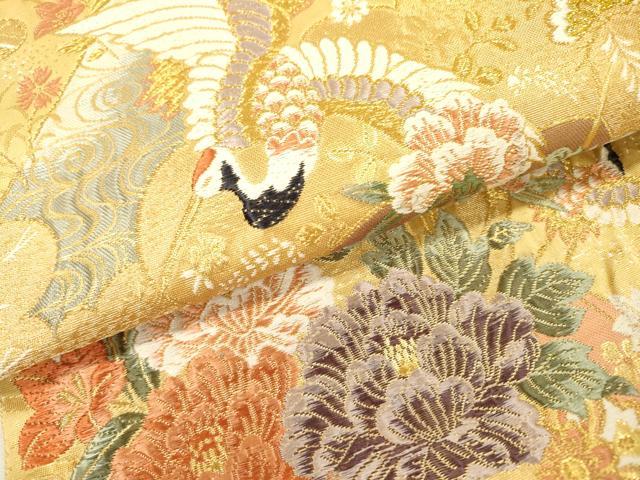 平和屋本店▼六通柄袋帯　唐織　古典春秋絵　本金箔二重　正絹　逸品　DABI7764fe