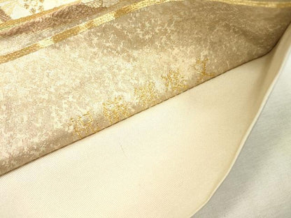 平和屋着物▼六通柄袋帯　唐織　祝儀舞楽文　唐金　正絹　逸品　DABI7769fe
