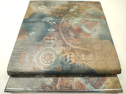 平和屋本店▼六通柄袋帯　白寿錦　純金二重箔　正絹　逸品　DABI7770fe