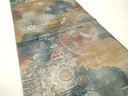 平和屋本店▼六通柄袋帯　白寿錦　純金二重箔　正絹　逸品　DABI7770fe