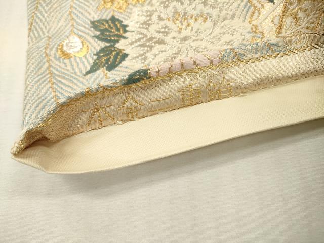 平和屋本店▼六通柄袋帯　唐織　彩花孔雀紋　本金二重箔　正絹　逸品　DABI7785fe