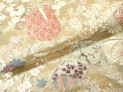 平和屋本店▼六通柄袋帯　唐織　九百錦　貝桶　兜　純金箔24K　正絹　逸品　DABI7790fe