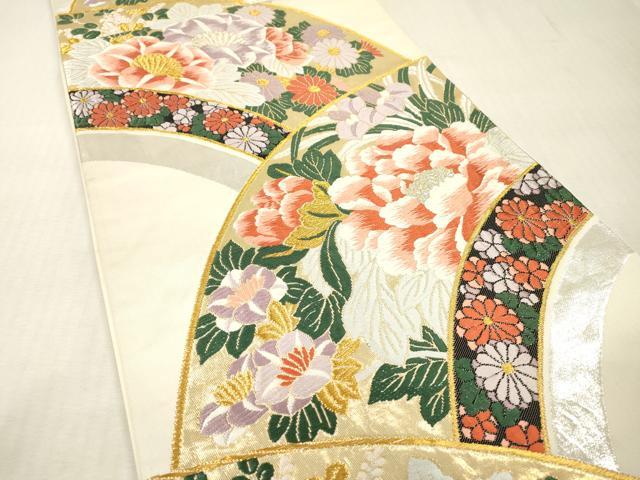 平和屋本店▼六通柄袋帯　唐織　能衣花鳥文　弐拾四金箔　正絹　逸品　DABI7795fe