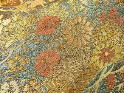 平和屋本店▼六通柄袋帯　古代彫金紋　本金箔二重　正絹　逸品　DABI7796fe