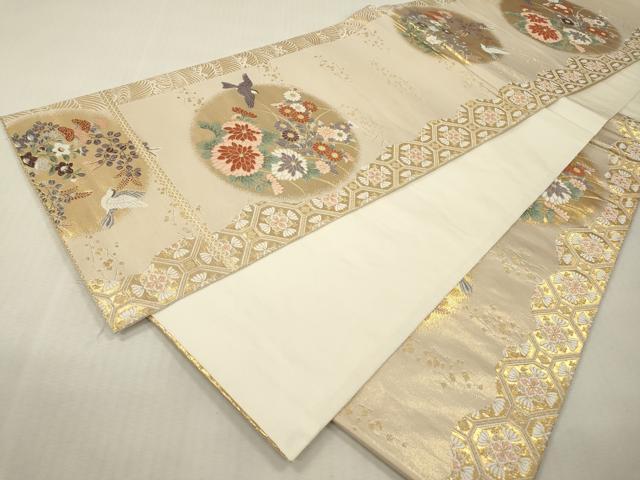 平和屋本店▼六通柄袋帯　唐織　華宝錦　本金箔　正絹　逸品　DABI7802fe