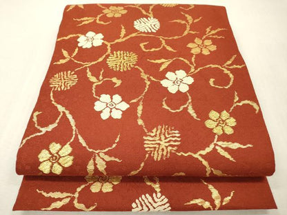 平和屋本店▼六通柄　本袋帯　竹屋町笹つる　本金箔　正絹　逸品　DABI7805fe