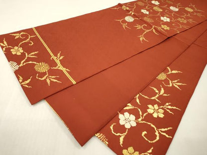 平和屋本店▼六通柄　本袋帯　竹屋町笹つる　本金箔　正絹　逸品　DABI7805fe