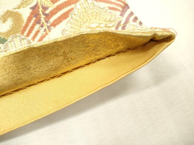 平和屋本店▼六通柄袋帯　絹衣松波文　本金箔　正絹　逸品　DABI7806fe