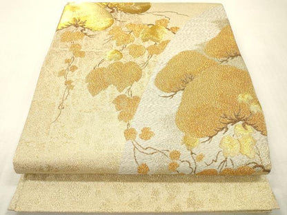 平和屋本店▼太鼓柄袋帯　蔦の葉松文　純金箔　正絹　逸品　DABI7807fe