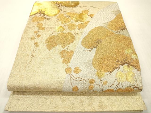 平和屋本店▼太鼓柄袋帯　蔦の葉松文　純金箔　正絹　逸品　DABI7807fe