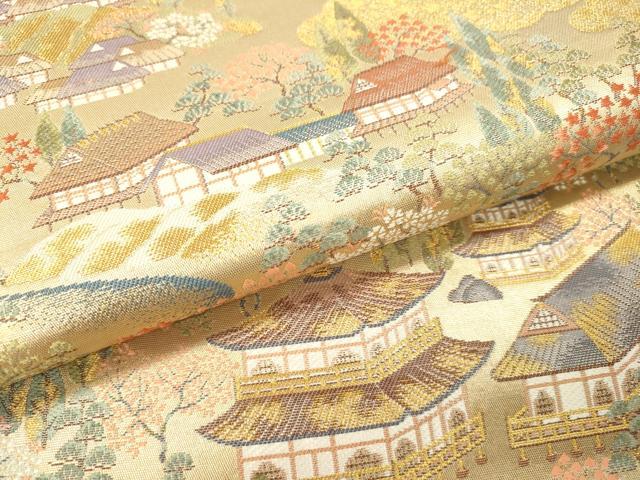平和屋本店▼六通柄袋帯　古都　本金箔　正絹　逸品　DABI7810fe