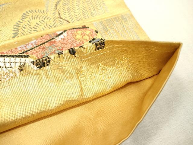 平和屋本店●西陣　長嶋成織物　ながしま帯　六通柄袋帯　平安花苑　瀞金錦　本金箔　共箱付き　正絹　逸品　DABI7816fe