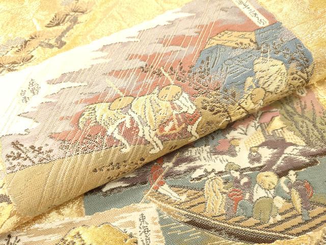平和屋本店▼六通柄袋帯　東海道五拾三次　本金二重箔　正絹　逸品　DABI7832fe
