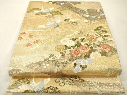 平和屋本店▼西陣　六通柄袋帯　唐織　慶祥利休　本金箔　正絹　逸品　DABI7834fe