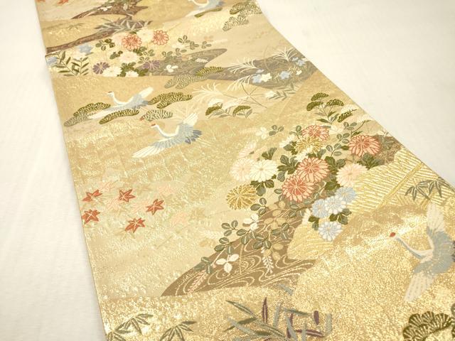 平和屋本店▼西陣　六通柄袋帯　唐織　慶祥利休　本金箔　正絹　逸品　DABI7834fe