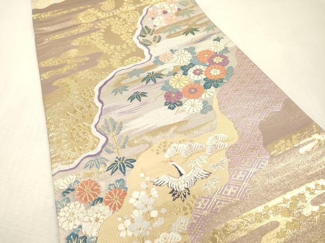 平和屋着物▼六通柄袋帯　唐織　光輝雅錦　金箔　正絹　逸品　DABI7837fe