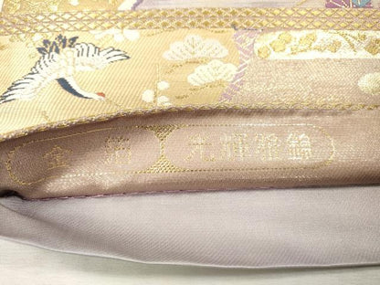 平和屋着物▼六通柄袋帯　唐織　光輝雅錦　金箔　正絹　逸品　DABI7837fe
