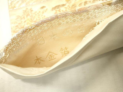 平和屋本店▼六通柄袋帯　日本の街並　倉敷　本金箔　正絹　逸品　DABI7840fe