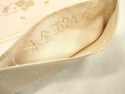 平和屋本店▼六通柄袋帯　明綴　九百袋帯　箔散らし重ね山文　本金箔24K　正絹　逸品　DABI7844fe