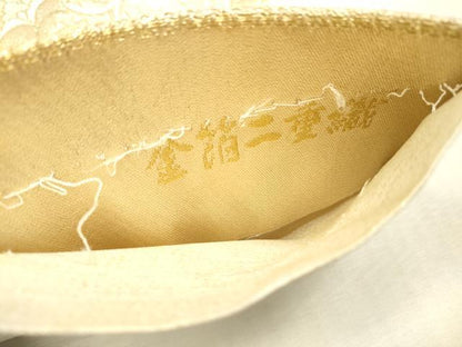 平和屋着物▼六通柄袋帯　正倉院鴛鴦花文　金箔二重織　正絹　逸品　DABI7846fe