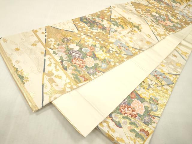 平和屋本店▼六通柄袋帯　唐織　九百錦　裂取薫花文　本金箔　正絹　逸品　DABI7855fe