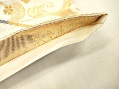 平和屋本店▼六通柄袋帯　唐織　九百錦　裂取薫花文　本金箔　正絹　逸品　DABI7855fe