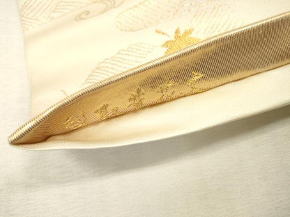平和屋本店▼六通柄袋帯　唐織　九百錦　裂取薫花文　本金箔　正絹　逸品　DABI7855fe