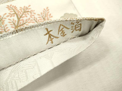平和屋本店▼六通柄袋帯　紹巴　平治物語　本金箔　正絹　逸品　DABI7856fe