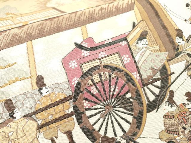 平和屋本店▼六通柄袋帯　紹巴　平治物語　本金箔　正絹　逸品　DABI7856fe
