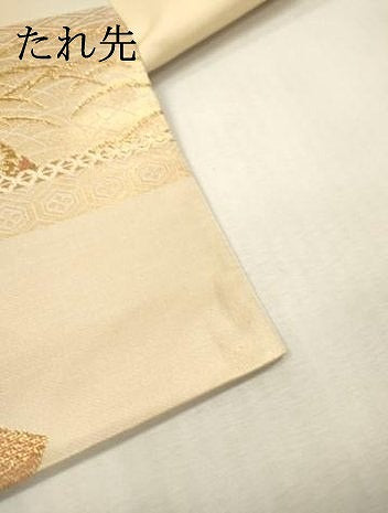 平和屋本店▼六通柄袋帯　色紙重ね花文　本金二丁箔　正絹　逸品　未使用　DABI7869fe