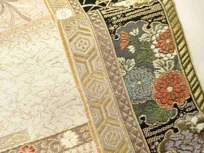 平和屋本店▼六通柄袋帯　唐織　鳳凰舞蝶花文　弐拾四金二重織　正絹　逸品　DABI7874fe
