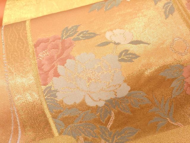 平和屋本店▼六通柄袋帯　霞草花　本金箔　正絹　逸品　DABI7880fe