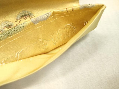 平和屋本店●六通柄袋帯　唐織　風景文　本金箔　金泥箔　正絹　逸品　DABI7881fe