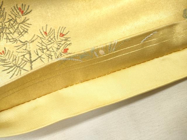 平和屋本店●六通柄袋帯　唐織　風景文　本金箔　金泥箔　正絹　逸品　DABI7881fe