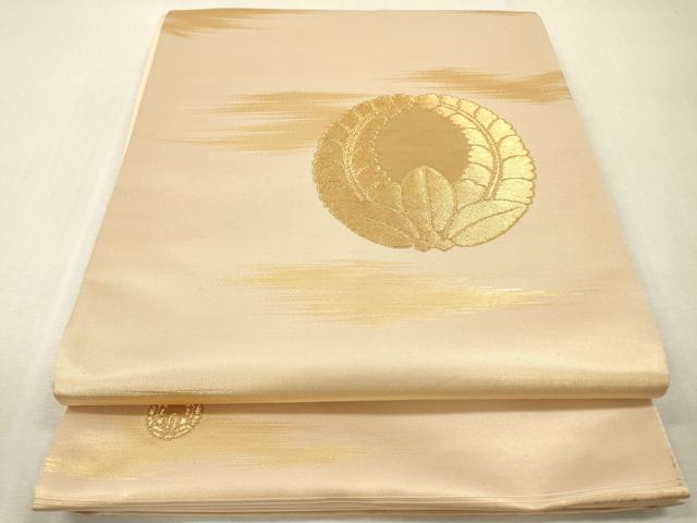 平和屋本店▼西陣　太鼓柄袋帯　家紋　本金箔　証紙付き　正絹　逸品　DABI7882fe
