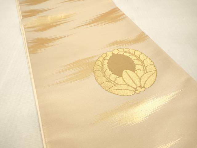 平和屋本店▼西陣　太鼓柄袋帯　家紋　本金箔　証紙付き　正絹　逸品　DABI7882fe
