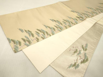 平和屋着物▼六通柄袋帯　慶祥錦文　彩金銀二重手引箔　正絹　逸品　DABI7884fe