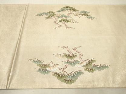 平和屋着物▼六通柄袋帯　慶祥錦文　彩金銀二重手引箔　正絹　逸品　DABI7884fe